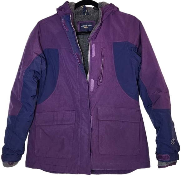 Lands' End Purple Squall waterproof insulated winter coat.  Kids size 14. - Picture 1 of 16